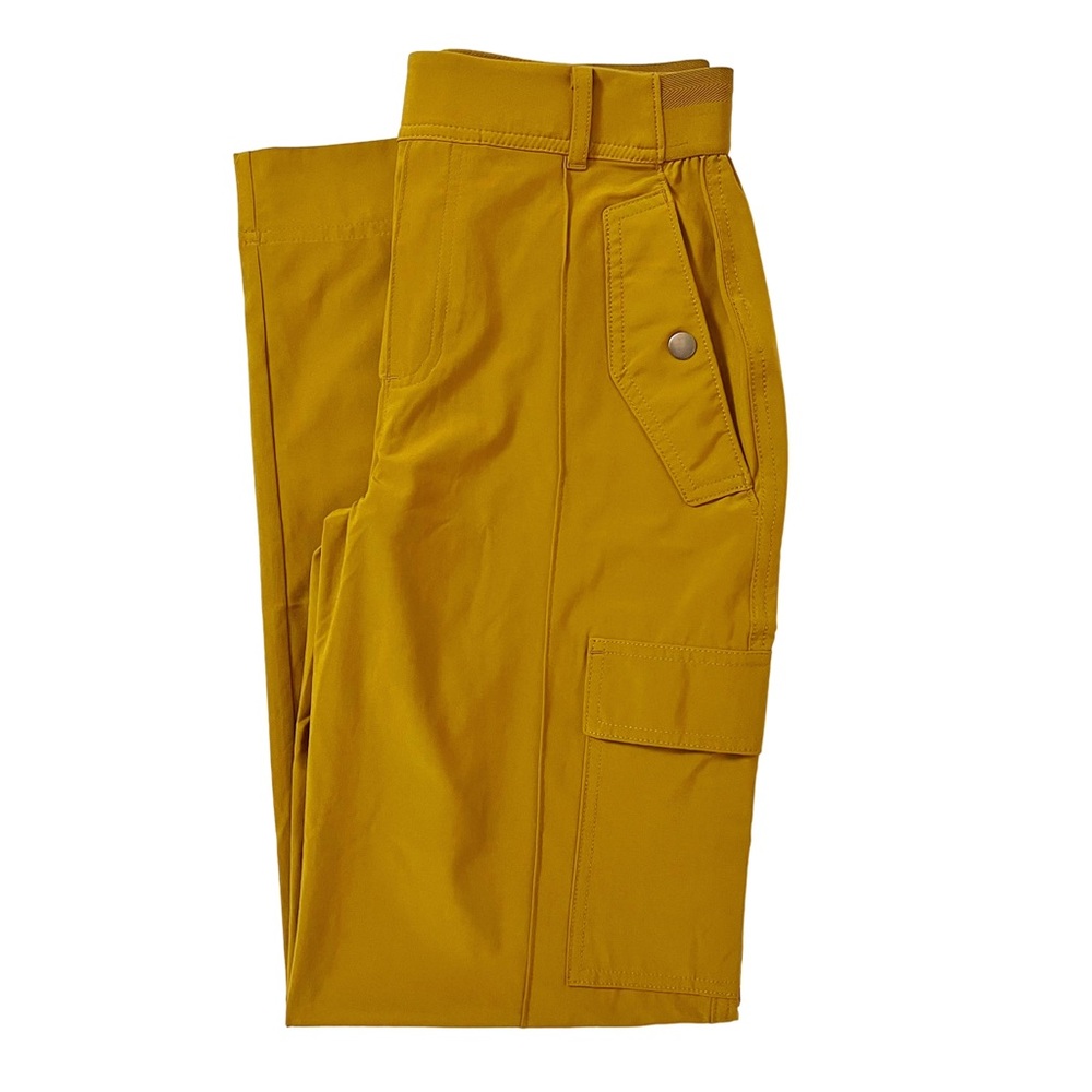 SOLD Athleta Vienna High-Rise Straight Leg Cargo Pant Brass Yellow Gold 2 - Picture 1 of 9